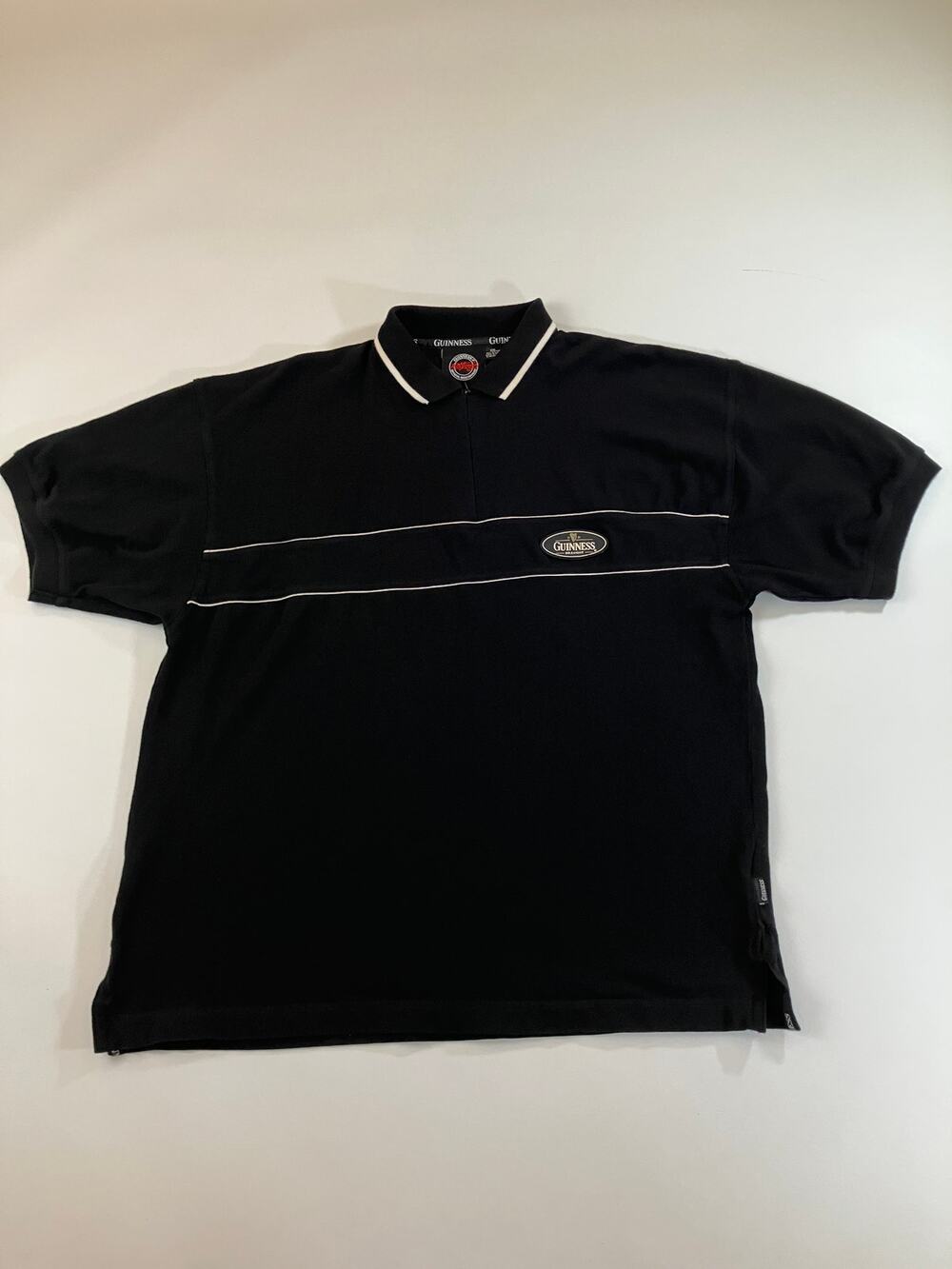 Guinness Draught Men XXL Black 100% Cotton Polo Shirt Official Beer Merchandise